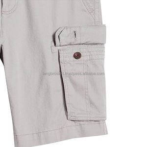 Pantalones cortos de carga informales de la mejor calidad para hombre con cintura elástica, seis bolsillos laterales, ajuste holgado, patrón sólido, pantalones cortos de seis bolsillos personalizados para hombre - Product Image 4