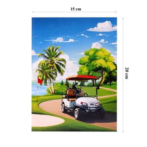 Nouvelle carte de vœux 3D pop-up pour la fête des pères, chariot de golf, création artisanale, écologique, recyclable, sculpture en papier - Product Image 4