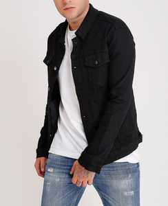 Wholesale Fashion Denim Jacket Coats Denim <b>Jeans</b> Mens Jackets Custom Logo Print Casual Streetwear denim jacket - Product Image 5
