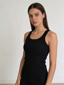Débardeurs décontractés respirants pour femmes en tissu tricoté polyester/coton - Product Image 6