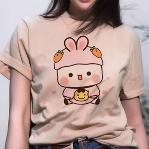 Bubu And Dudu Fashion 2026 Casual T shirt Female Designer <b>Top</b> Female Street Clothing Breathable Jersey Fit Short Sleeve - Product Image 3