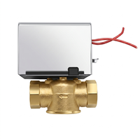 Vanne à boisseau carré motorisée pour unité de ventilation à bobine (FCU), 2 voies, 3 voies, en laiton, actionneur électrique 240V pour système de chauffage et de climatisation CVC
