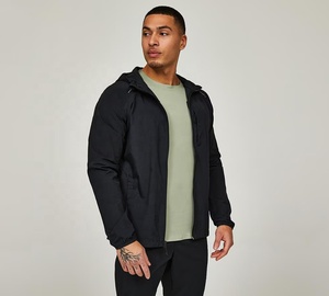 Men's Autumn Windproof Waterproof <b>Hooded</b> <b>Zip</b>-Up Lightweight Sporty Jacket for Running Cycling Outdoor Activities - Product Image 5