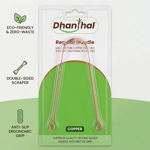 ที่ขูดลิ้นแบบสองด้านกันลื่น Dhanthal Eco-Friendly Zero Waste ผลิตจากสแตนเลสสตีล 304 สีโรสโกลด์ทองแดง สำหรับผู้ใหญ่และเด็ก - Product Image 3