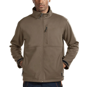 Veste polaire pour homme, col montant, fermeture éclair, coupe-vent, décontractée, pour l'automne, couleur unie, matière polyester, coupe classique - Product Image 1