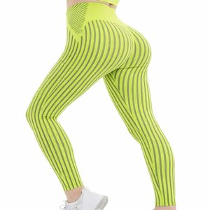 Ropa de Yoga Europea y Americana para Mujer, Talla Grande, Brasier Deportivo Sexy sin Costuras a Rayas, Pantalones Levanta Glúteos, Conjunto Deportivo - Product Image 4