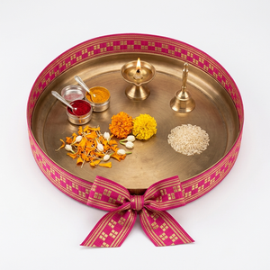 Neelkamal Industries 25mm Hot <b>Pink</b> Gold Zari Jacquard Ribbon Designer Trim for Bridal Wear Festive Decoration Bows & Gift <b>Wrap</b> - Product Image 4