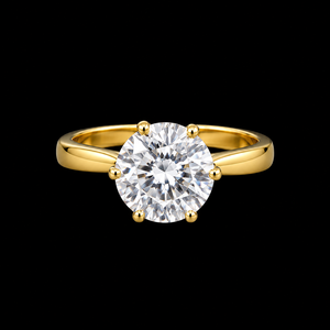Anillo Solitario de 2 Quilates en Oro Amarillo de 14 Quilates con Diamante Cultivado en Laboratorio Certificado por IGI, Joyería Fina de Lujo para Bodas, Unisex - Product Image 1
