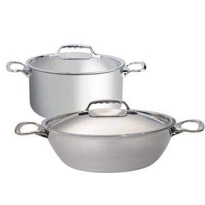 Casserole ronde en acier inoxydable avec couvercle pour servir des plats chauds, comme du curry ou du riz, légère et passe au lave-vaisselle - Product Image 4