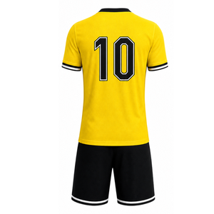 Premium Vibrant Yellow and Black <b>Soccer</b> Uniform Set | Premium V-Neck Football Uniform | Breathable Quick-Dry Team Training Wear - Product Image 2