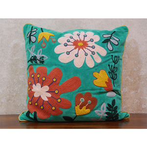 Premium 100% Polyester Embroidered Floral <b>Cushion</b> <b>Cover</b> | Decorative Throw Pillow <b>Cover</b> for Modern Home Decor - Product Image 3