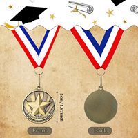 Médaille de trophée en métal ODM de 2 pouces avec ruban doré, logo personnalisé, vente en gros, promotionnelle, pour événements sportifs et compétitions