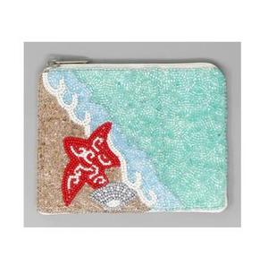 Beaded <b>Coin</b> <b>Purse</b> With Striped Flip Flop Design Zipper Closure Casual Style Unisex Mini Size - Product Image 4