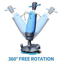 Machine de nettoyage de sols industriels, autolaveuse manuelle avec réservoirs d'eau fraîche de 6L et de récupération de 9L
