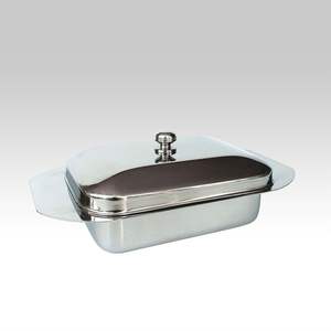 Beurrier rond en acier inoxydable pour beurre standard, surface polie et design moderne - Product Image 2