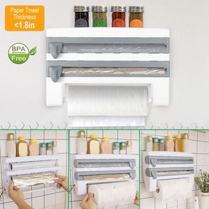 Magnetic Plastic Wrap Dispenser with Cutter Refillable Aluminum Tin <b>Foil</b> <b>Kitchen</b> Storage Organizer - Product Image 1