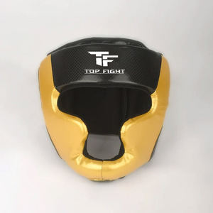 อุปกรณ์ป้องกันศีรษะสำหรับชกมวย Top Fight สีทองดำ ทำจากวัสดุ PU สำหรับฝึกซ้อมและแข่งขัน เหมาะสำหรับผู้ใหญ่ ระบายอากาศได้ดี ป้องกันศีรษะสำหรับศิลปะการต่อสู้ - Product Image 1