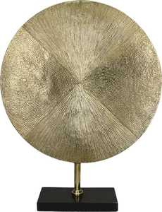 Sculpture ovale moderne en laiton, objet décoratif abstrait en métal fait main avec base, pour table de salon ou accent de présentation - Product Image 6