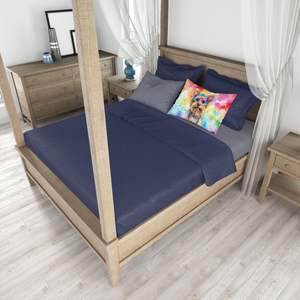 Yorkshire Terrier Hippie Dawg ilustraciones decorativas funda de almohada estándar ligera súper suave funda de cojín de fácil cuidado - Product Image 4