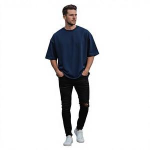 Camiseta de Manga Corta para Hombre, Cuello Redondo, Color Azul Marino, Corte Regular, Estilo Informal, Tejido de Punto, Color Sólido - Product Image 5