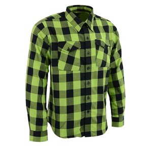 Camisa de Franela a Cuadros Verde y Negro para Hombre, Camisa de Trabajo de Manga Larga con Cuadros Audaces, Dos Bolsillos en el Pecho, Venta al por Mayor OEM - Product Image 4