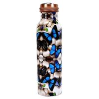 Botella de Agua de Cobre Premium, Hidratación Diaria, Bebida Saludable, Diseño Moderno, Duradera, a Prueba de Fugas, Ecológica, 6 Horas de Aislamiento Térmico