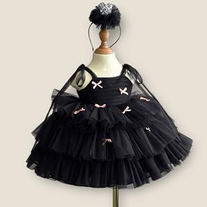 ชุดเดรสตาข่ายผูกโบว์สำหรับเด็กผู้หญิงชุดเดรสเจ้าหญิงสำหรับงานปาร์ตี้สั้นสไตล์แฟนซีเด็กอายุ12ปีผลิตจากเวียดนาม - Product Image 5