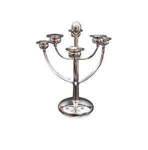 Candélabre de mariage en aluminium pour salle à manger, 5 bras, nickelé, fait main, porte-bougie durable pour Noël - Product Image 6