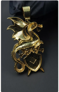 Dragon Pendant with Moissanite Diamonds Iced Out <b>Jewelry</b> <b>Charm</b> Luxury Wholesale Pendant - Product Image 3