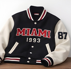 Luxury Heavyweight 350 GSM Cotton Fleece Varsity <b>Jacket</b> Custom Logo College <b>Baseball</b> Letterman Coat Export Quality Manufacturer - Product Image 5