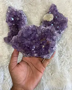 天然紫水晶簇高品质紫色石英水晶簇灵气愈合矿物标本水晶石