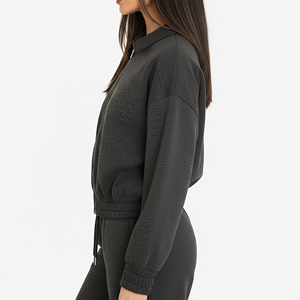 Sweat-shirt à capuche en molleton 100% coton, couleur unie, grande taille, épaules tombantes, avec logo brodé 3D, très tendance - Product Image 5