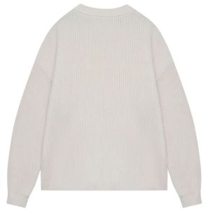 Pull ras du cou côtelé en maille de coton doux, délavé effet vieilli, à manches longues, style minimaliste décontracté pour homme, coupe confortable, qualité supérieure - Product Image 2
