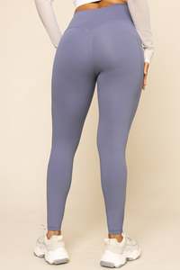 High Waist Solid Color Yoga <b>Leggings</b> 2 Side <b>Pockets</b> Full Length Seamless Spandex Polyester Squat-proof Anti-cameltoe Women's - Product Image 2