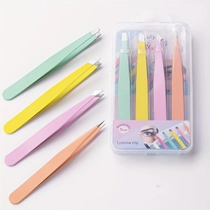BAFA INSTRUMENTOS QUIRÚRGICOS Juego de 4 Pinzas para Cejas de Acero Inoxidable de Alta Calidad con Caja de Plástico, Punta Recta, Reutilizables - Product Image 2