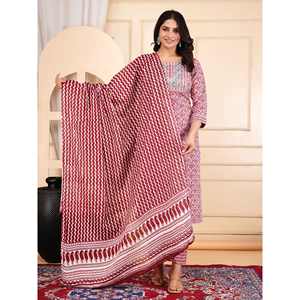 ชุดคุर्ตาแบบลำลองพิมพ์ลายดีไซน์เนอร์คุณภาพพรีเมียมสำหรับผู้หญิง ชุดอินเดียแบบดั้งเดิมทันสมัย ความยาวระดับเข่า แขน 3/4 - Product Image 3