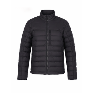 Chaqueta acolchada ligera para hombre, cálida para invierno, con cierre de cremallera, cuello alto, resistente al agua, informal, para exteriores. - Product Image 1