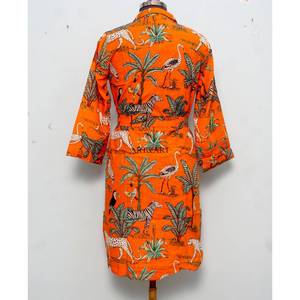 Robe longue en coton naturel à fleurs pour femme, taille plus, coupe évasée, manches évasées, ceinture, longueur genou, usage quotidien, cadeau de vacances - Product Image 6