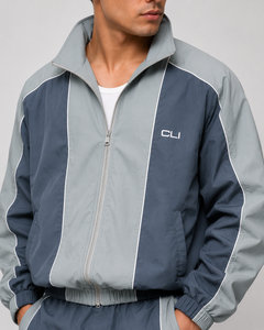Unisex Windbreaker Tracksuit Set Contrast Color Block <b>Track</b> <b>Jacket</b> Jogger Suit Custom Embroidered Logo Bulk Streetwear Supplier - Product Image 2