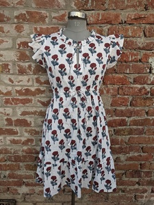 Robe en gaze de coton imprimée à la main, style bohème, dos nu, courte, pour l'été, 100% coton indien, imprimé floral, longue robe maxi pour femme - Product Image 6