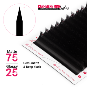 Charmlash Pestañas al por mayor: Bandejas de extensiones de pestañas de visón mate, Bandejas de pestañas de cachemira mate, Negro natural, Aspecto natural - Product Image 1