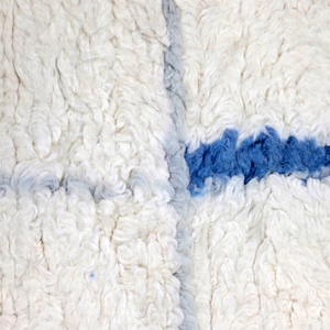 DECORDEC Tapis shag géométrique personnalisé en laine tuftée à la main, antidérapant, écologique, bleu ivoire, motif grille abstraite pour hôtel et villa - Product Image 3