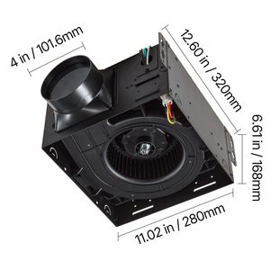 Ventilatore da soffitto premium da 110 CFM con luce LED 4000K, 1.5 Sones, silenzioso, per bagno e lavanderia - Product Image 5