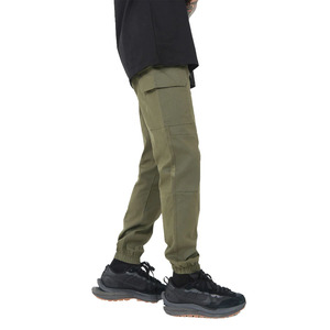 Pantalon cargo décontracté pour homme avec cordon de serrage, coupe ample, devant plat, fermeture éclair, service OEM disponible pour le printemps - Product Image 3