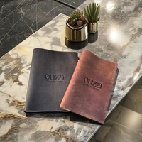 Porte-documents de luxe en cuir véritable, design haut de gamme, couleur personnalisée, 10x5 pouces, certifié ISO9001:2015, logo en cuivre, hôtels, restaurants