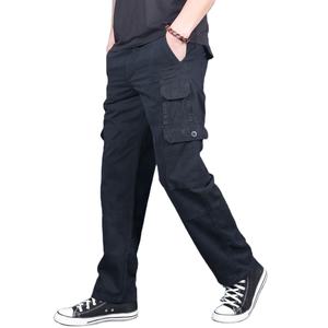 Pantalon cargo décontracté en toile pour homme avec plusieurs poches, taille mi-haute, style vintage, grande taille, coupe droite, pantalon de printemps en promotion - Product Image 6