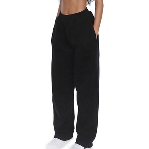 Pantalon large en toile pour homme, noir, taille élastique, décontracté, respirant, 100 % coton, polaire d'hiver, léger, avec cordon de serrage, vêtement de sport - Product Image 2