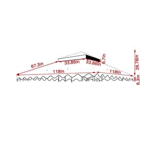 10x10 Ft Outdoor Patio Double Tiered Gazebo Tent <b>Roof</b> Top Cover Only Replacement <b>Canopy</b> with Wavy Border (Frame Not Included) - Product Image 4