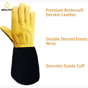 Guantes de Piel de Ciervo de Grano Completo para Hombre y Mujer, Extra Suaves y con Protección para las Manos, Diseño Ergonómico 3D - Product Image 3