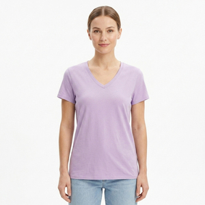 Camiseta Deportiva de Verano para Mujer, Cuello en V, Logotipo Personalizado Impreso, Suave, para Gimnasio y Entrenamiento, Venta al Por Mayor de Fábrica - Product Image 2